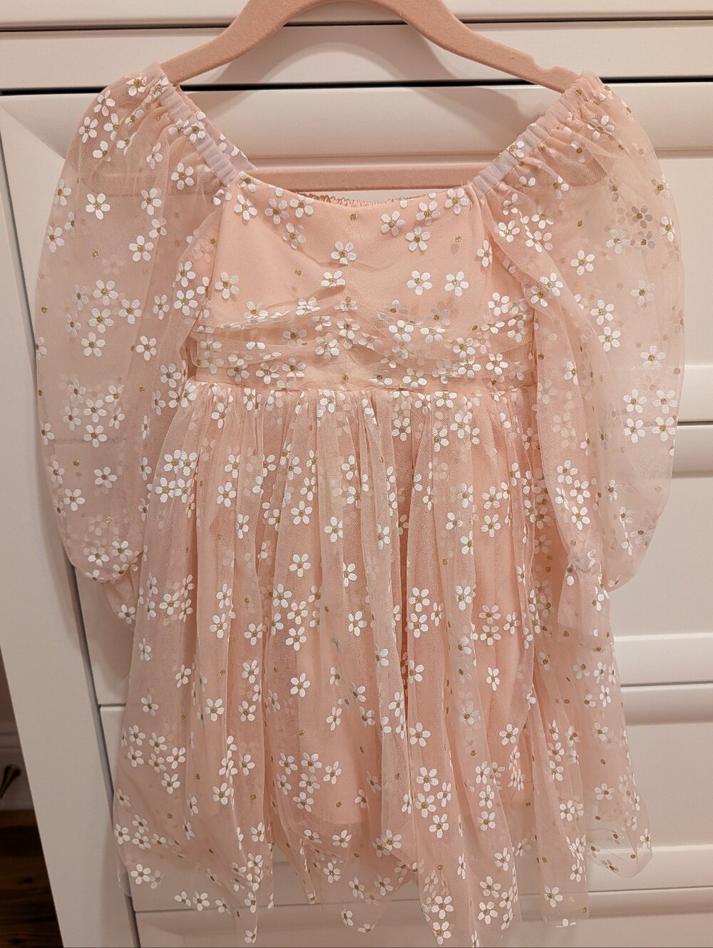 Baby Girls Pink Floral Tulle Party Dress 6-12m